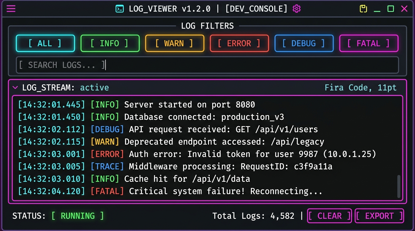 CyberLog Dev Console