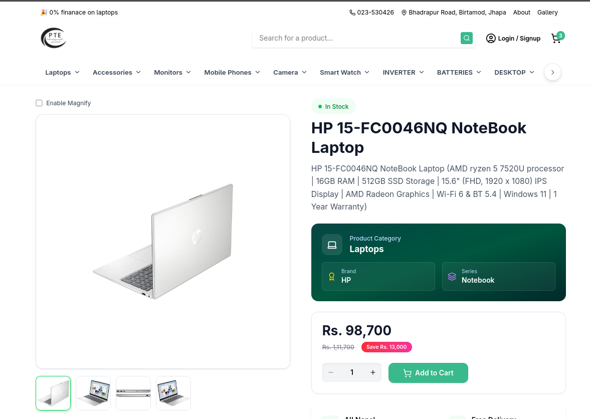 Product Detail Page