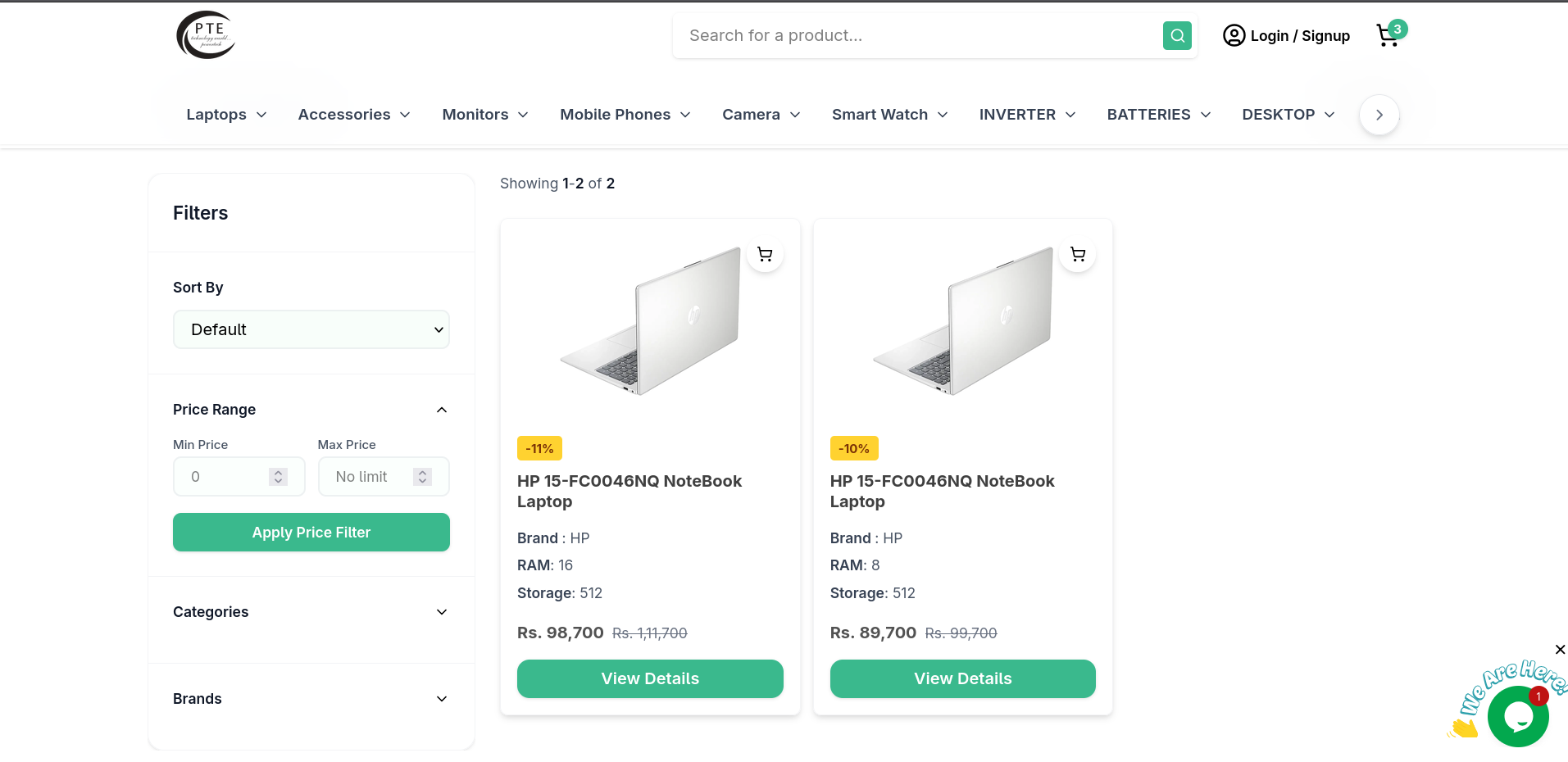 Catalog Search & Faceted Filtering