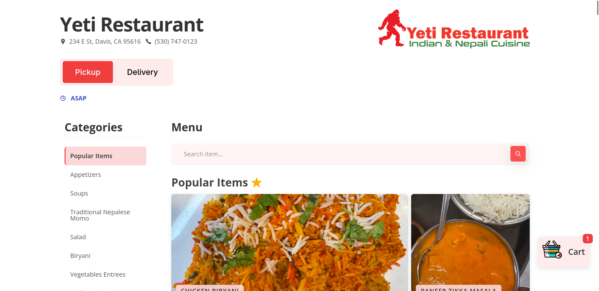 Restaurant Management & Online Ordering System