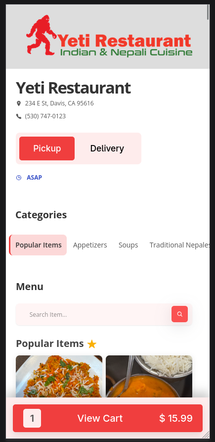 Mobile Ordering